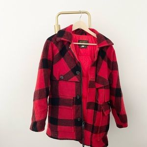 RARE FIND Vintage Eddie Bauer Buffalo plaid wool goose down mackinaw jacket